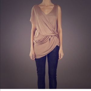 Asymmetric draped blouse